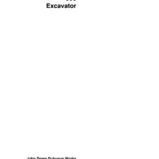 John Deere 990 Excavator Technical Manual