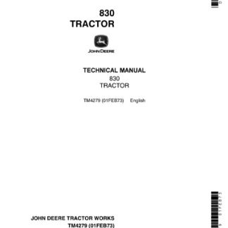John Deere 830 Tractor Technical Manual