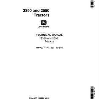John Deere 2350, 2550 Tractors Technical Manual