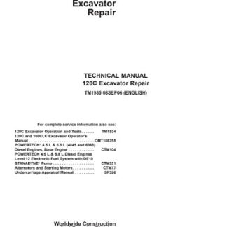 John Deere 120C Excavator Technical Manual