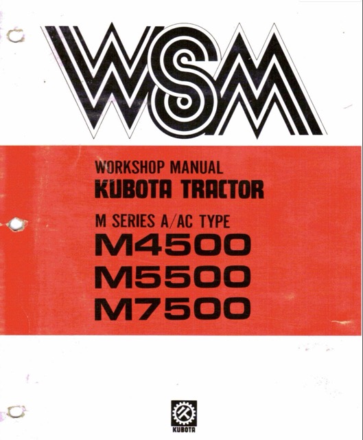 Kubota M4500 M5500 M7500 Tractor Workshop Manual