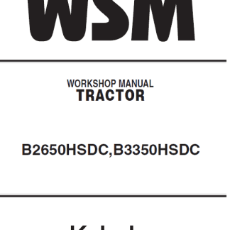 Kubota B2650HSDC, B3350HSDC Workshop Manual