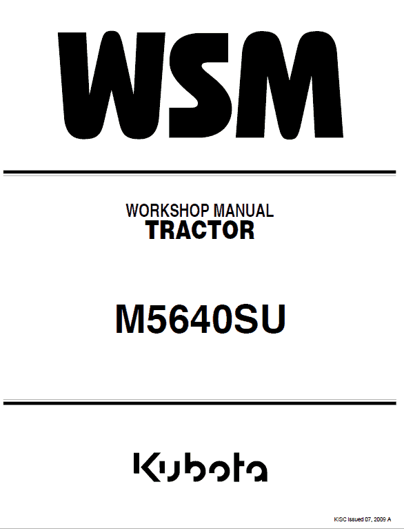 Kubota M5640SU Tractor Workshop Manual
