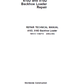 John Deere 410D, 510D Backhoe Loader Technical Manual