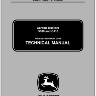 John Deere G100, G110 Garden Tractors Technical Manual
