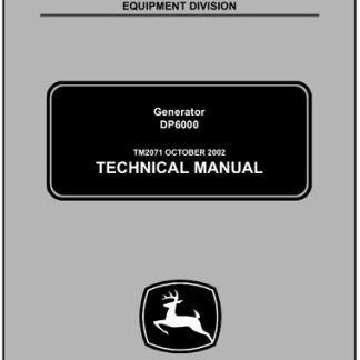John Deere DP6000 Generator Technical Manual