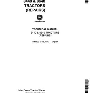 John Deere 8440, 8640 Tractors Technical Manual