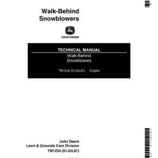John Deere Walk-Behind Snowblowers Technical Manual