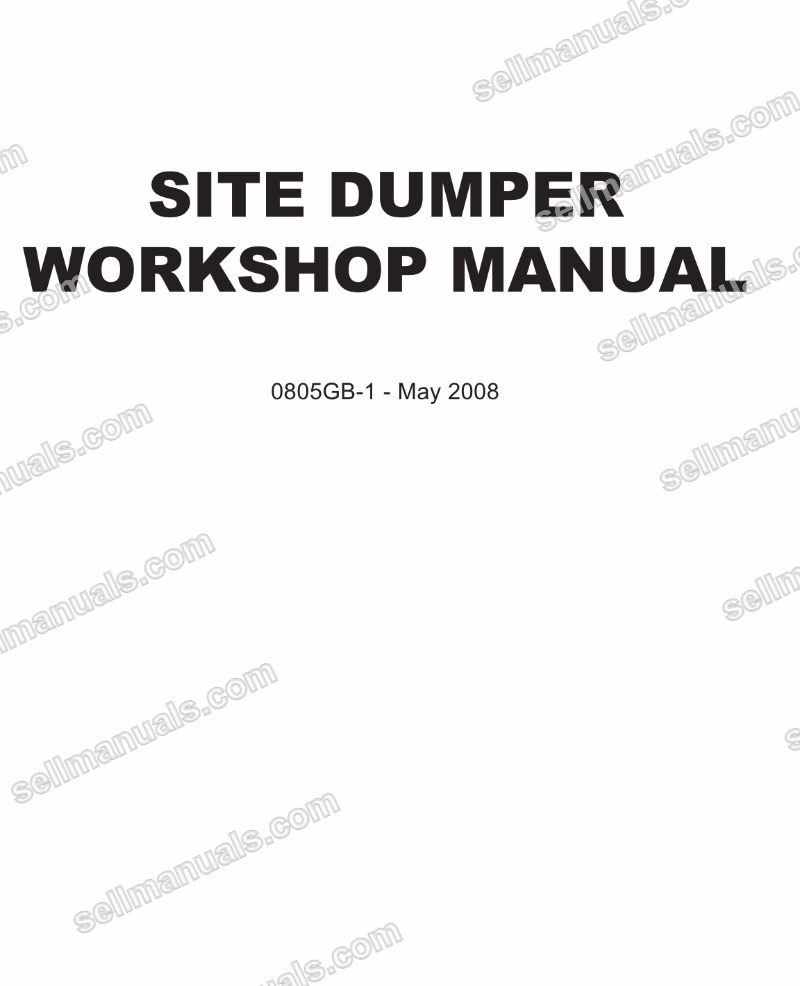 Terex Site Dumper All Models Workshop Manual