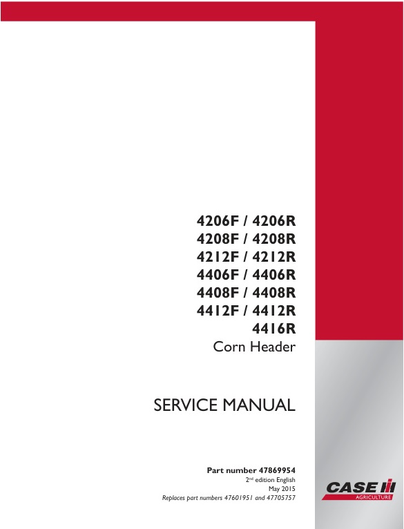 Case IH 4206F-4416R Corn Header Service Manual