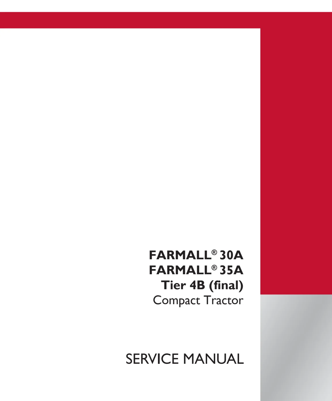 Case IH Farmall 30A, 35A (Tier 4B) Tractor Service Manual