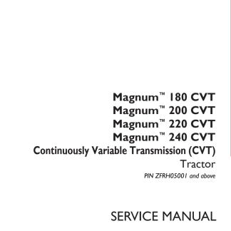 CASE IH Magnum 180, 200, 220, 240 CVT Tractor Service Manual