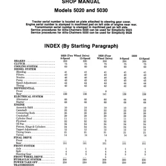 Allis Chalmers 5020 5030 Tractor Service Manual