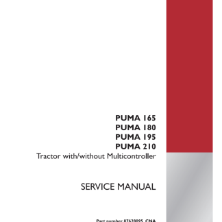 CASE IH PUMA 165, 180, 195 ,210 Tractor with,without Multicontroller Service Manual