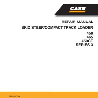 Case 450, 465, 450CT Series 3 Skid Steer Compact Track Loader Service Manual