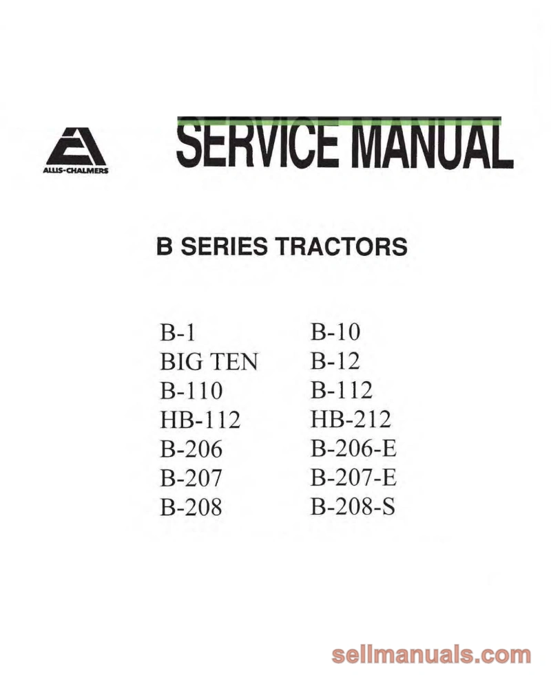 Allis Chalmers B10 Garden Tractor Service Manual