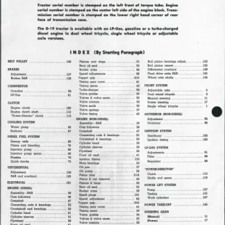 Allis Chalmers D19 Tractor Service Manual