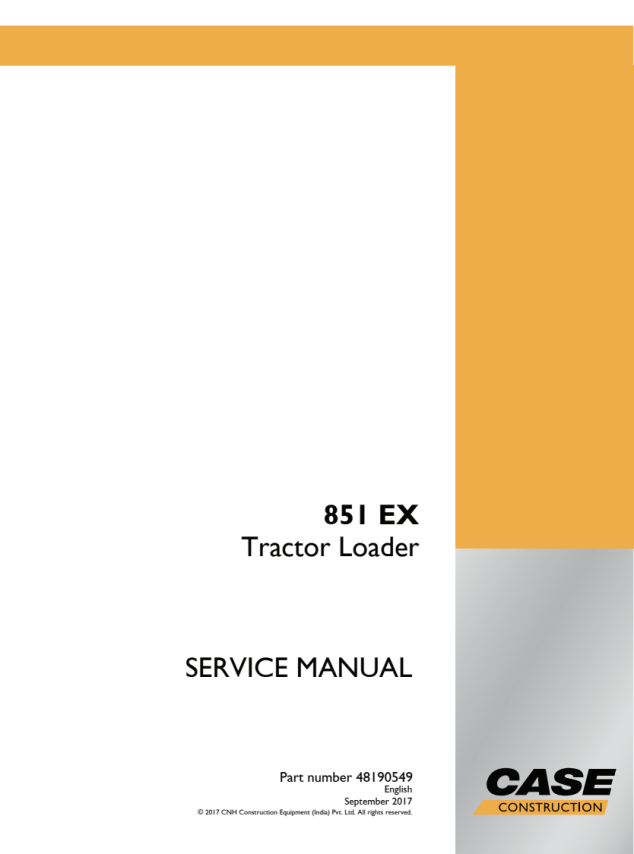 CASE 851EX Tractor Loader Service Manual