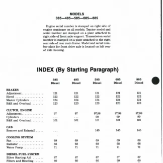 Case Ih 385, 485 ,585, 685 ,885 Tractor Shop Manual