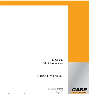 Case CX17C Mini Excavator Service Manual