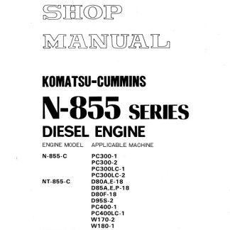 Komatsu Cummins N-855 Series Diesel Engine Service Manual
