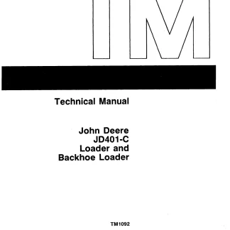 John Deere JD401-C Loader And Backhoe Loader Technical Manual
