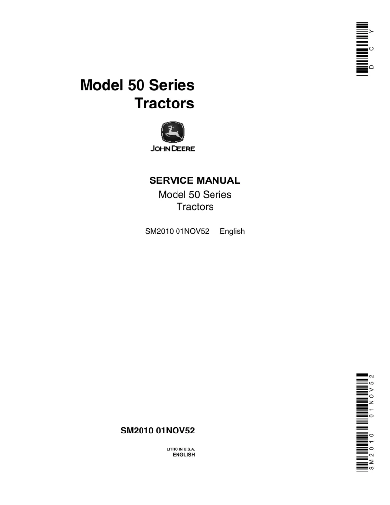 John Deere 50 Series Tractor Service Manual