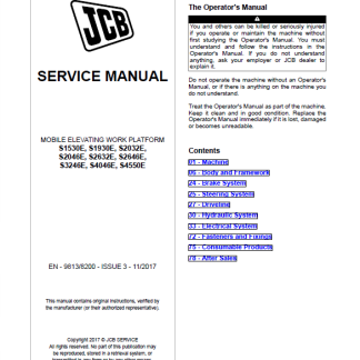 JCB S2632E Scissor Lift Service Manual