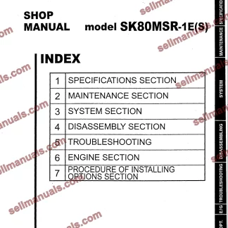 Kobelco SK80MSR-1E, SK80MSR-1ES Excavator Service Manual