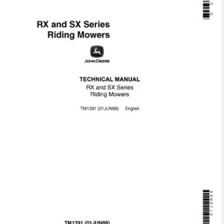 John Deere RX, SX Series Riding Mowers Technical Manual