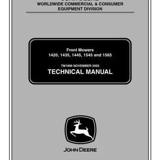 John Deere 1420, 1435, 1445, 1545, 1565 Front Mowers Technical Manual
