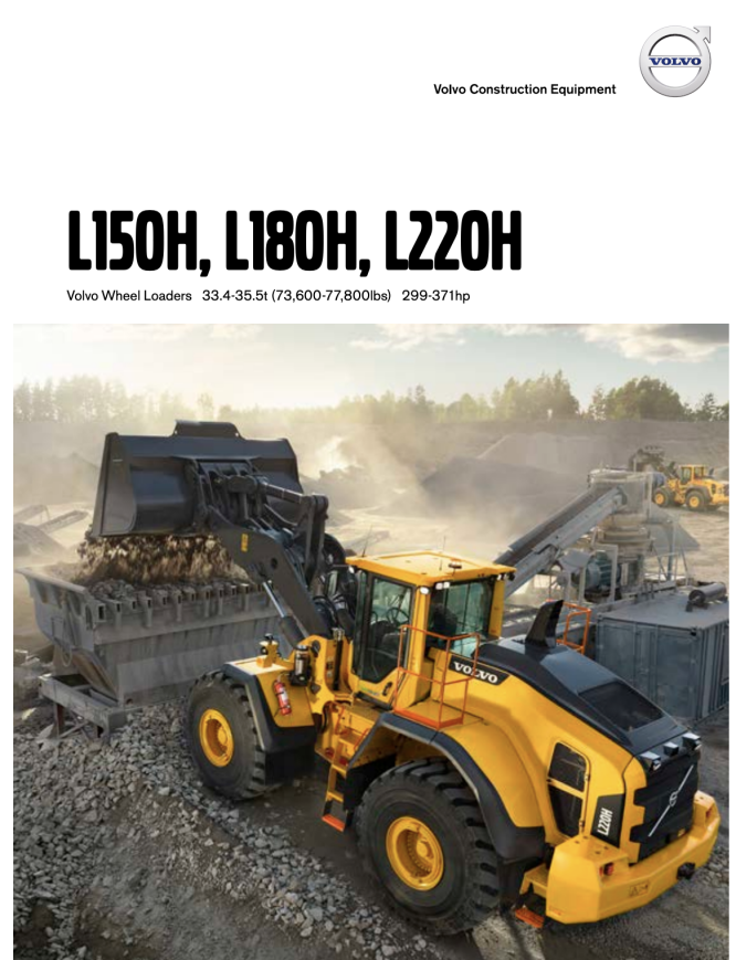 Volvo L150H ,L180H ,L220H Wheel Loader Service Manual