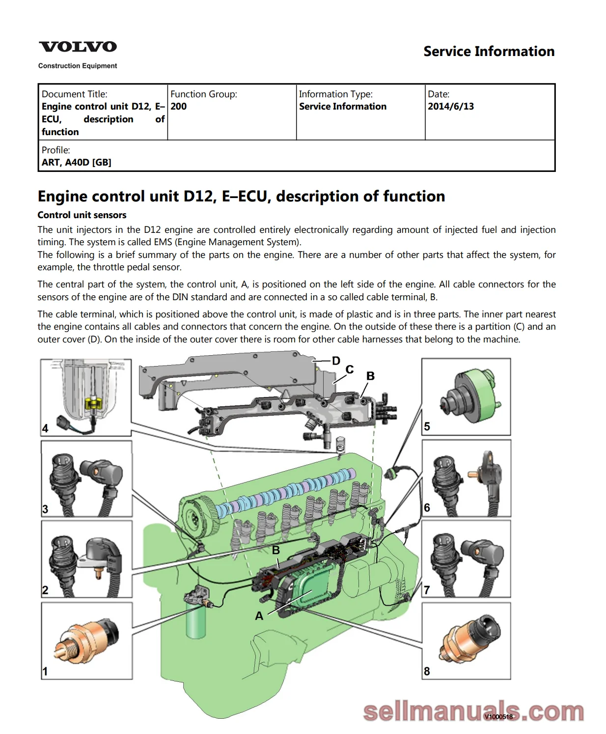 Volvo A40D Articulated Dump Truck Service Manual