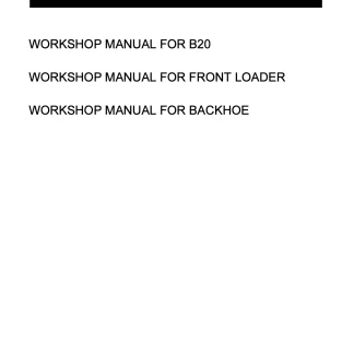 Kubota B20 Tractor Loader Backhoe Workshop Manual