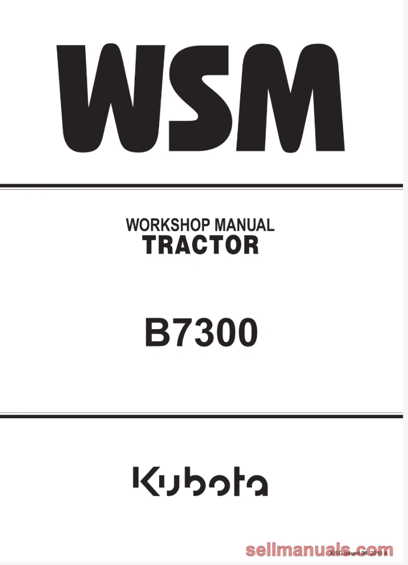 Kubota B7300 Tractor WorkShop Service Manual