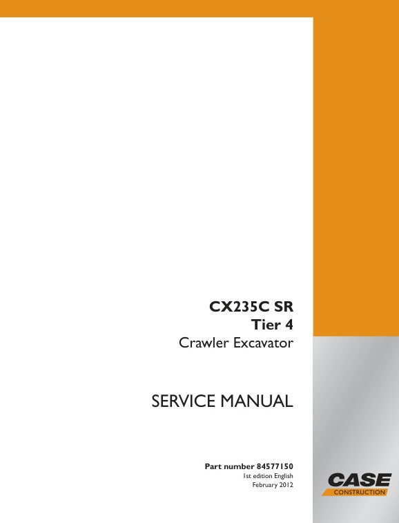 Case CX235C SR Tier 4 Crawler Excavator Service Manual