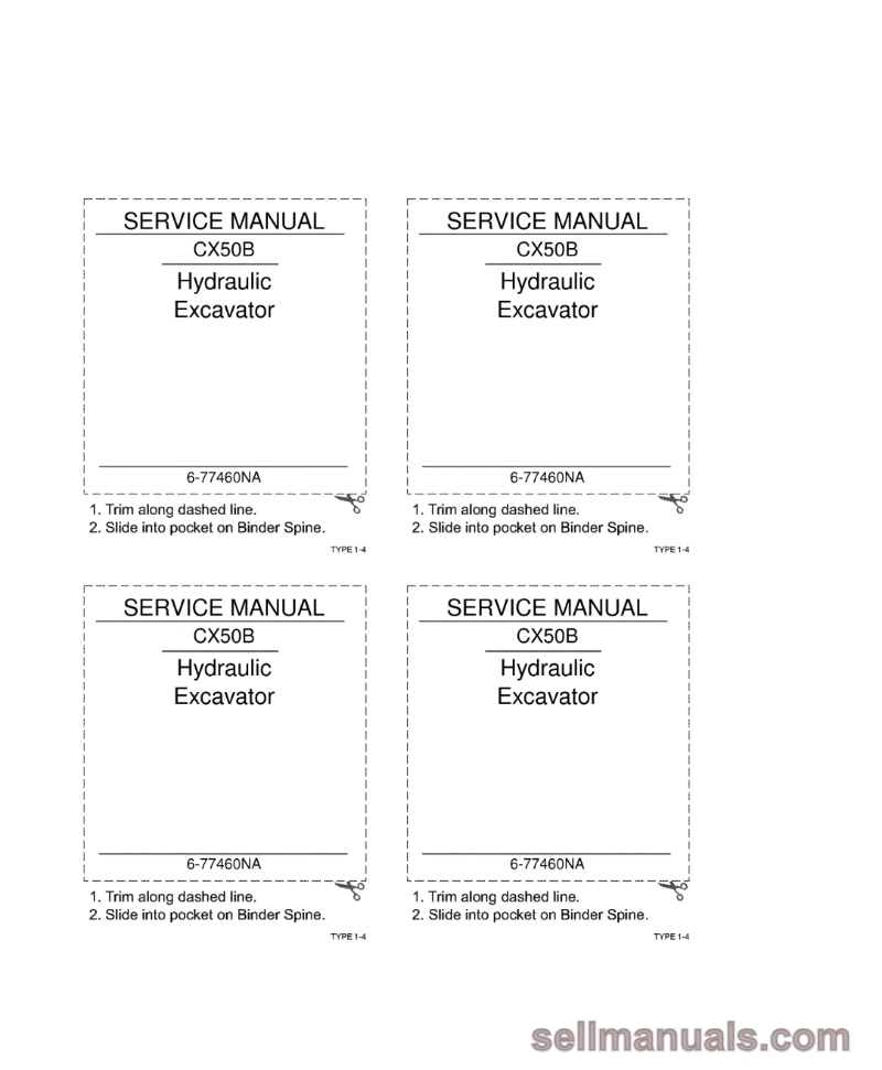 CASE CX50B Hydraulic Excavator Service Manual