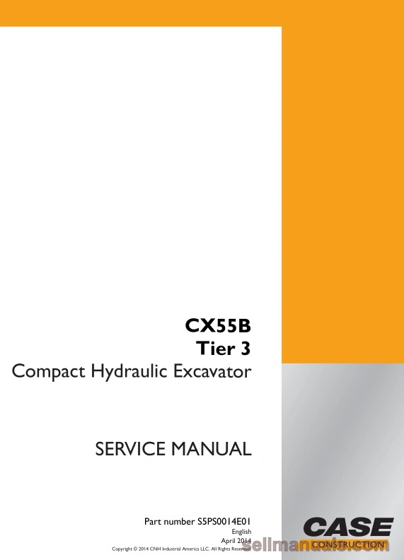 Case CX55B Tier 3 Compact Hydraulic Excavator Service Manual