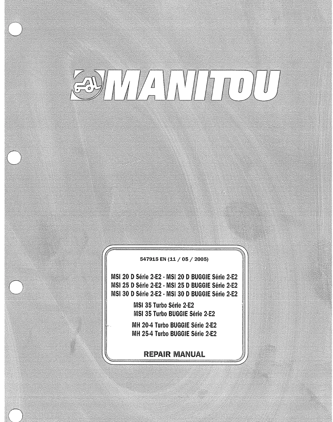 Manitou MSI 20 D Serie 2-E2 Service Repair Manual