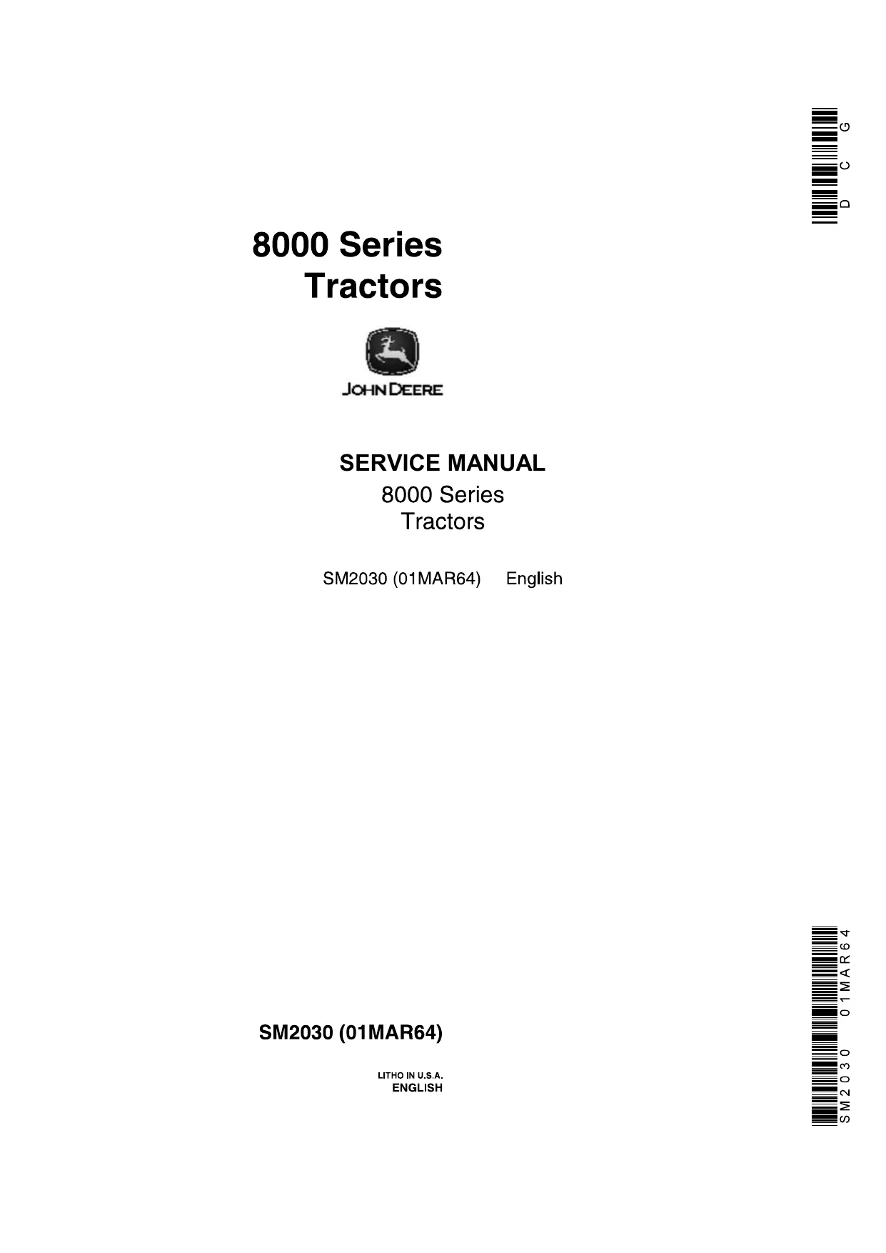 John Deere 8000 Series Tractors Service Manual