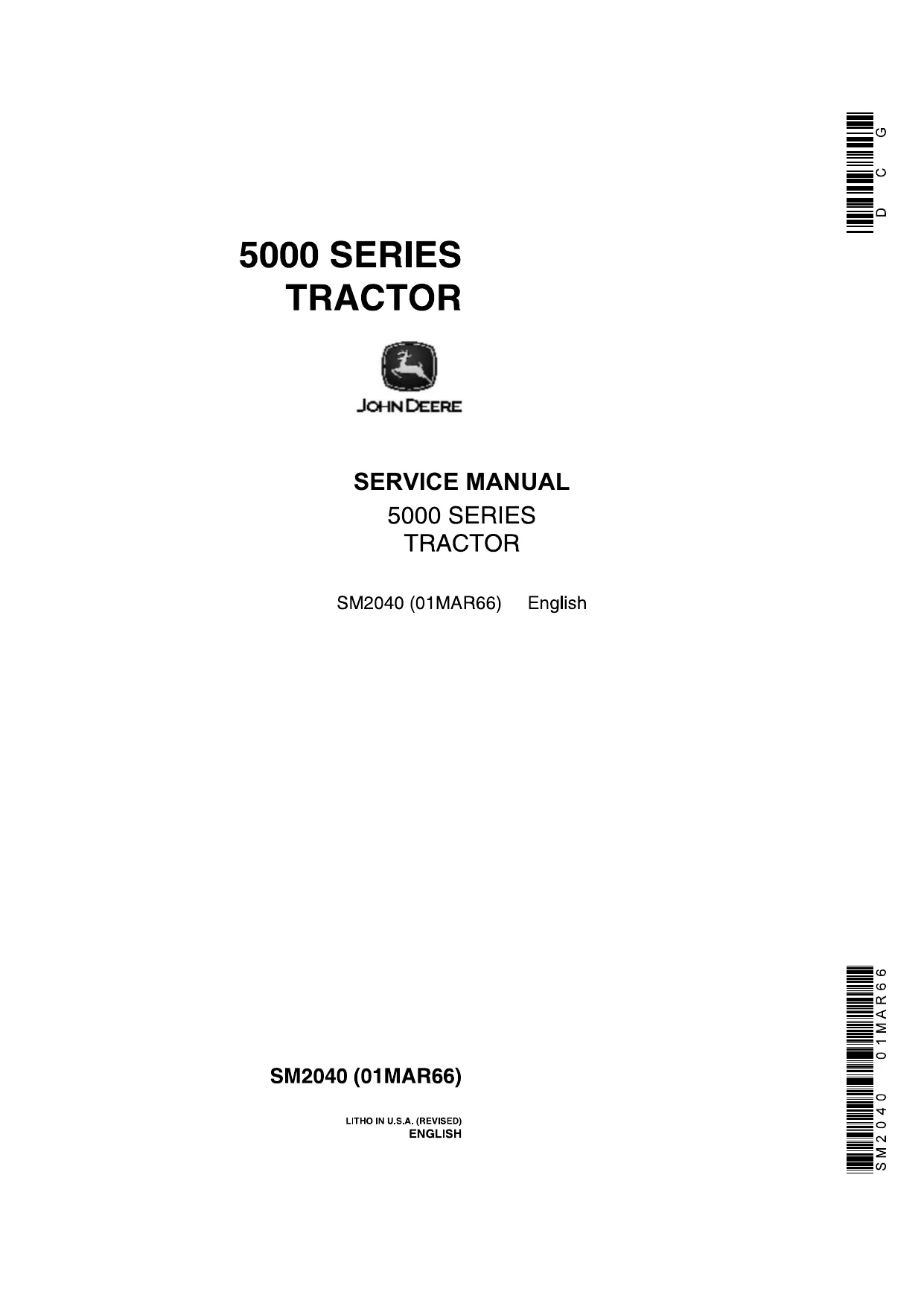 John Deere 5000 Series Tractor Service Manual