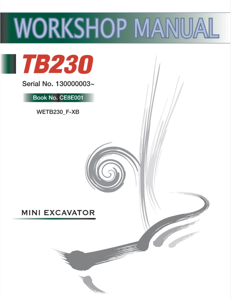 Takeuchi TB230 Mini Excavator Service Repair Manual