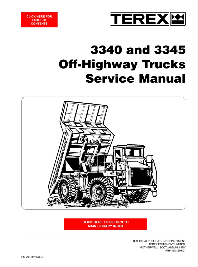 Terex 3340,3345 Off-Highway Trucks Service Manual