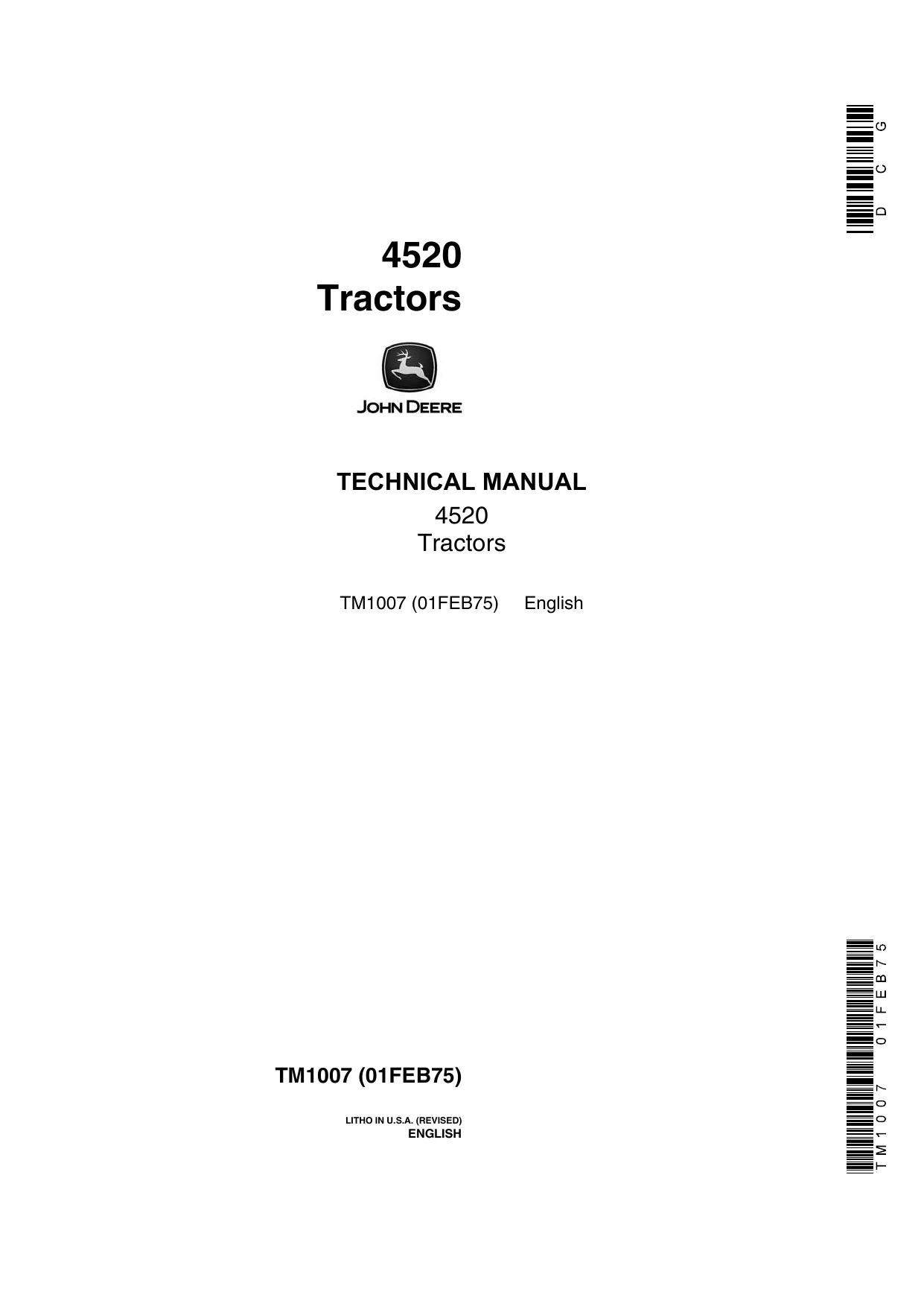 John Deere 4520 Tractor Technical Manual