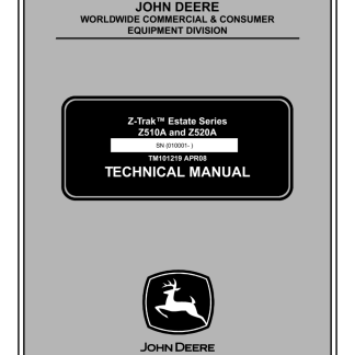 John Deere Z510A, Z520A Estate Series Z-Trak Technical Manual