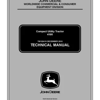 John Deere 4105 Compact Utility Tractor Technical Manual