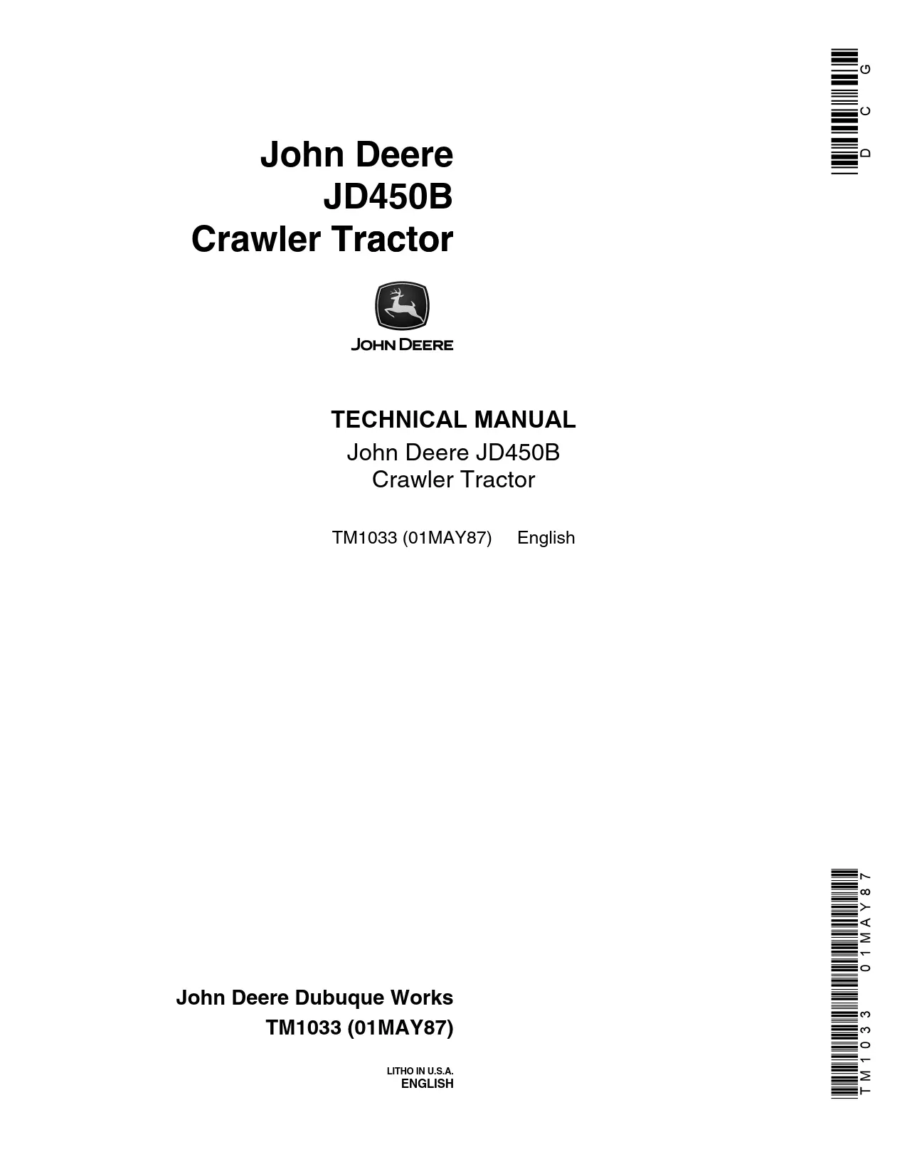 John Deere JD450B Crawler Tractor Technical Manual