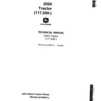John Deere 2020 Tractor Technical Manual