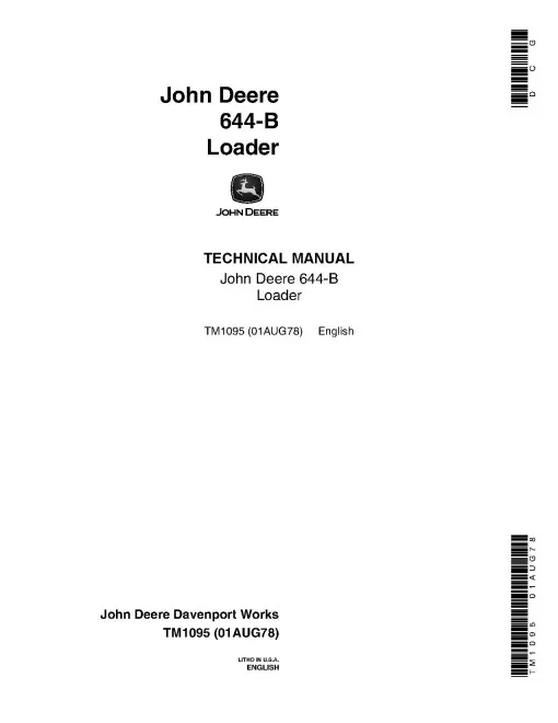 John Deere 644-B Loader Technical Manual