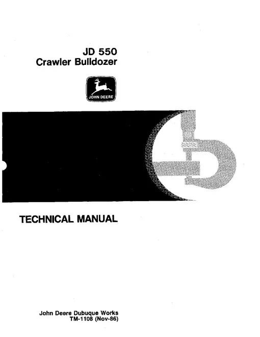John Deere JD550 Crawler Bulldozer Technical Manual